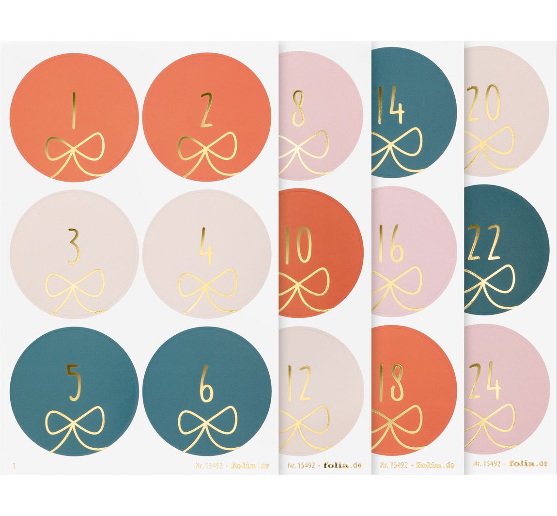 folia Adventskalendersticker "Round Bows"