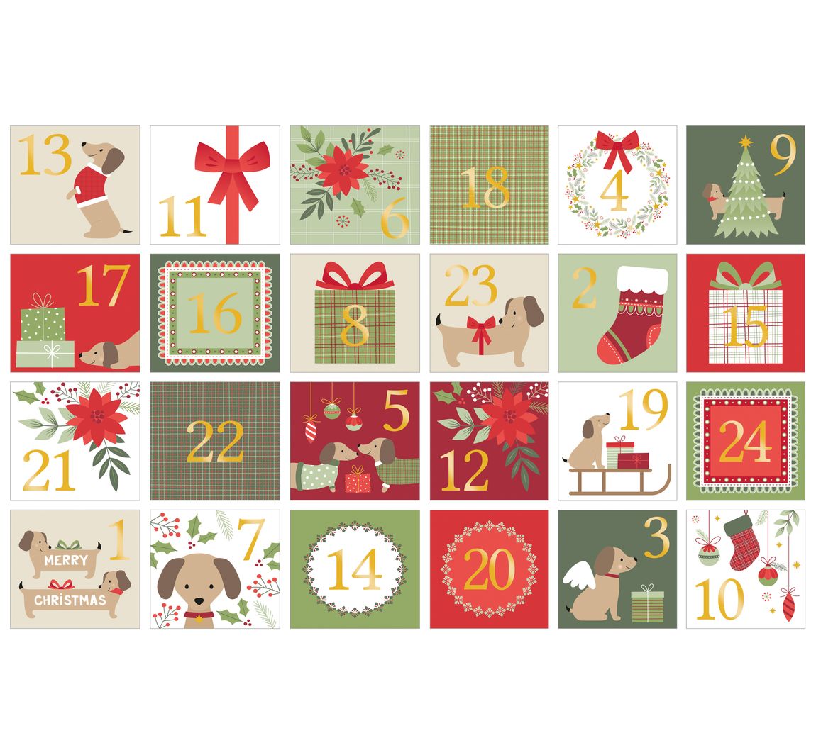 Sticker Adventszahlen "Woofy Christmas"