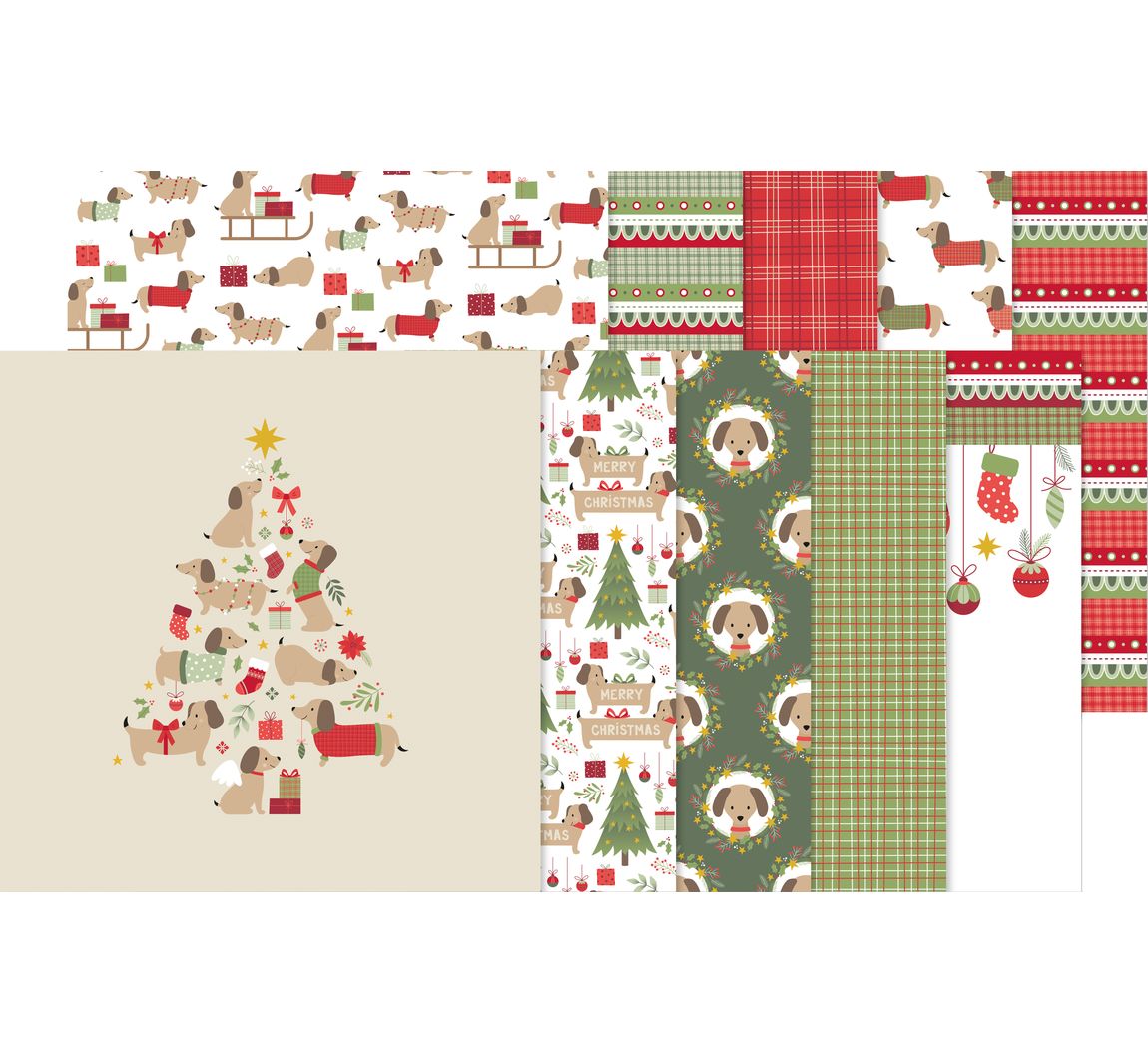 Papier-Set "Woofy Christmas"