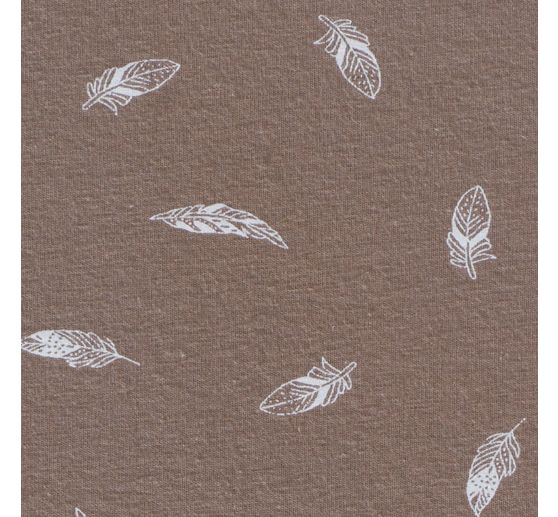 Jersey-Stoff "Federn Taupe"