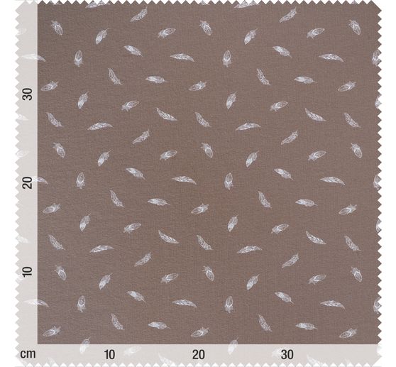 Jersey-Stoff "Federn Taupe"