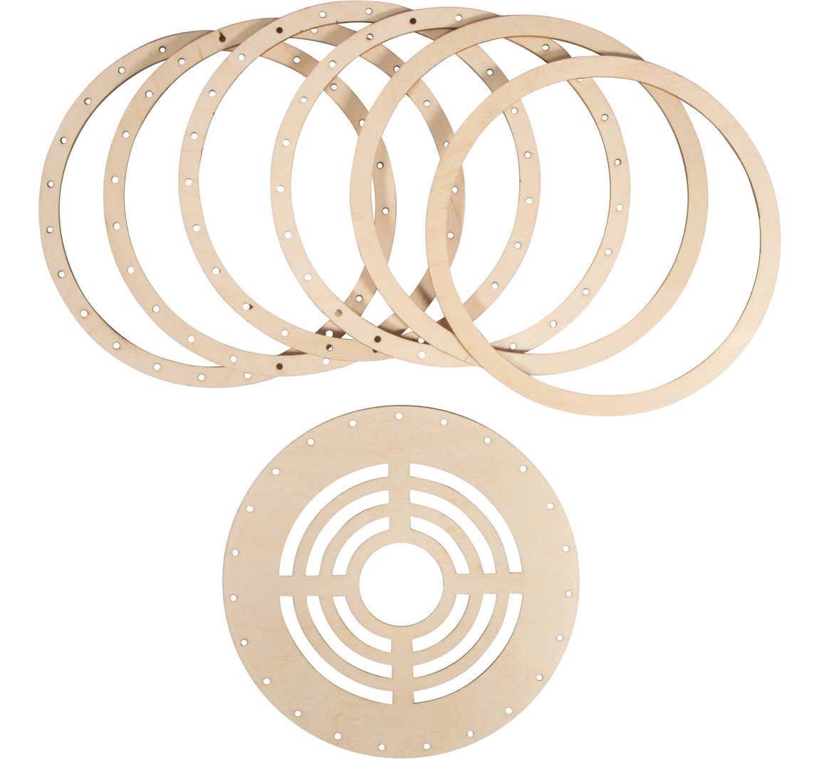 Holzringe-Set "Lampenschirm Natur"