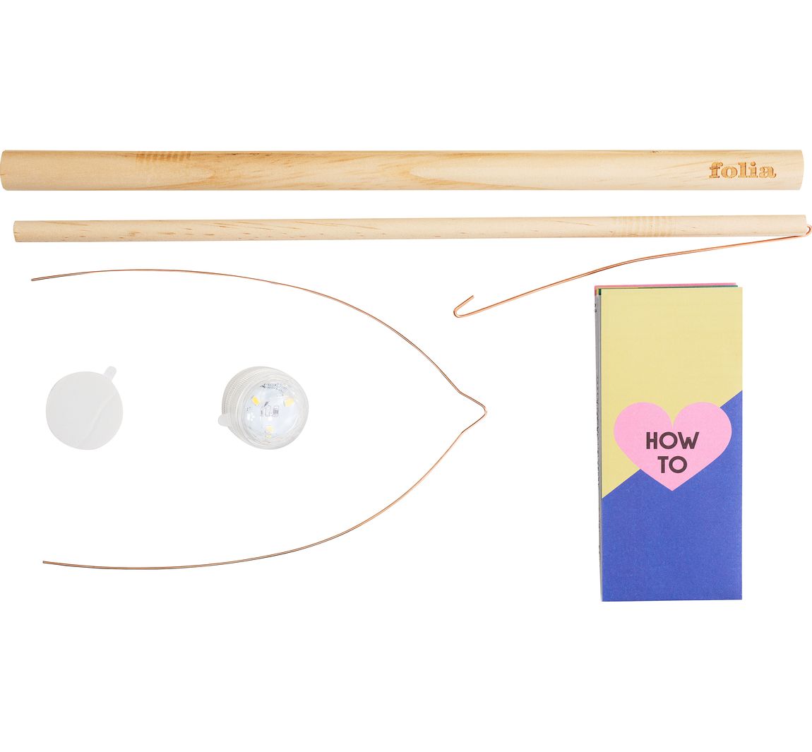 Holz-Laternenstab inkl. Drahtbügel + 1 LED Licht