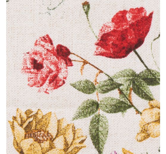 Dekostoff Leinenoptik "Sommerblumen"