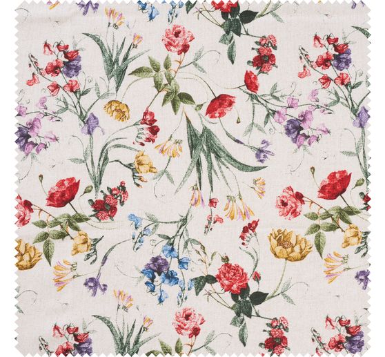 Dekostoff Leinenoptik "Sommerblumen"