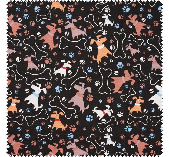Decoration fabric linen optics "Dogs"