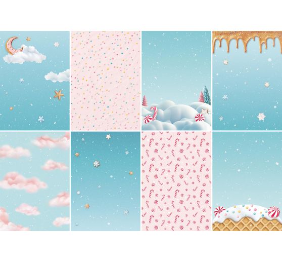 Motiv-Strohseide Backgrounds "Candy Christmas"