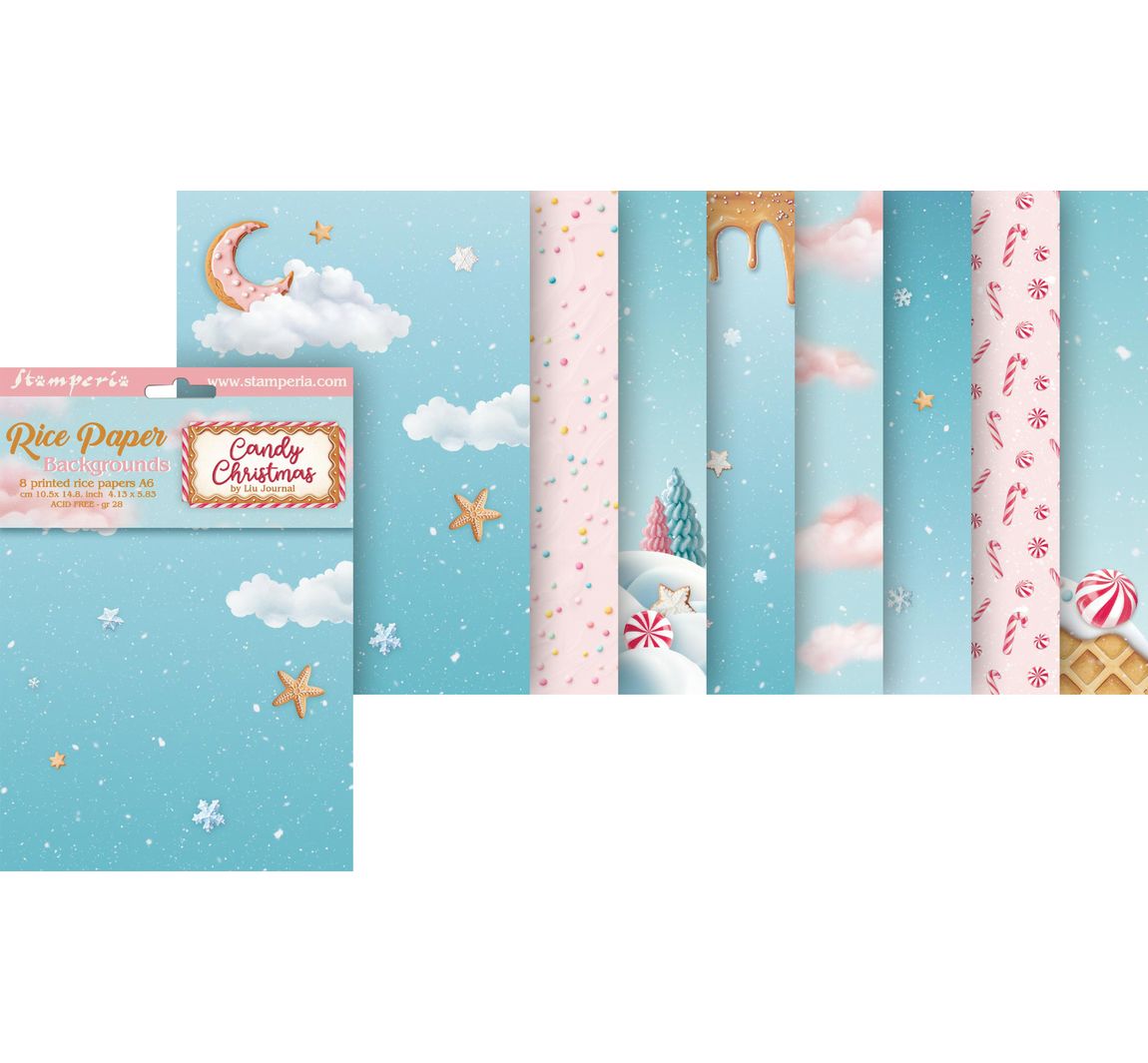 Motiv-Strohseide Backgrounds "Candy Christmas"