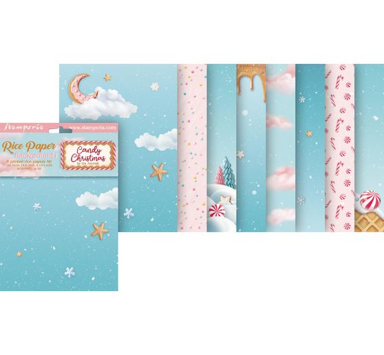 Motiv-Strohseide Backgrounds "Candy Christmas"