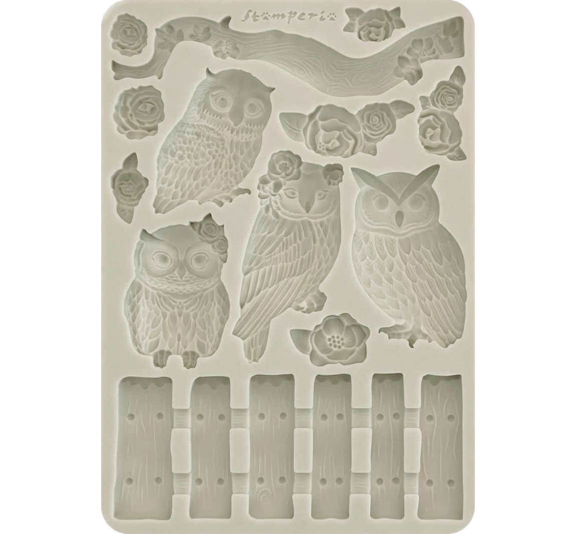 Silikonform A5 "The Owl's House - Owls and Branch"