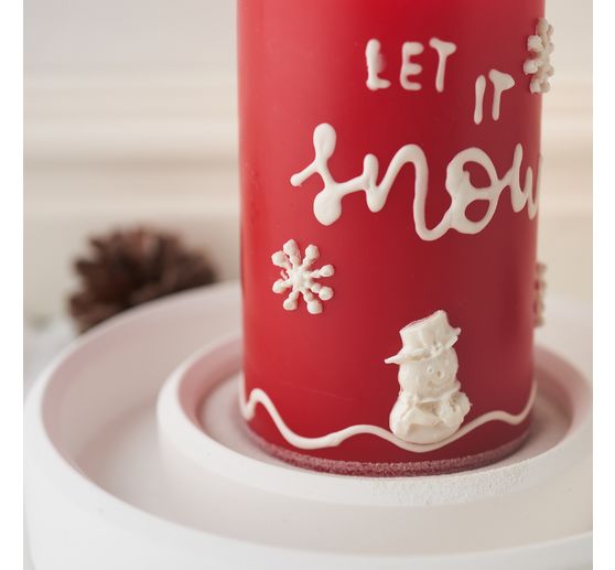 Pillar candle, dipped, Red, Ø 60mm