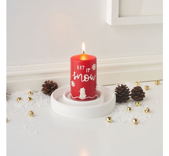 Pillar candle, dipped, Red, Ø 60mm