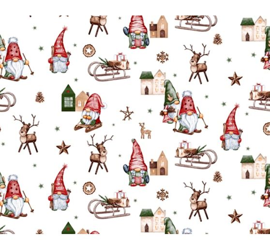 Motif fabric linen optics "Secret Santa world"