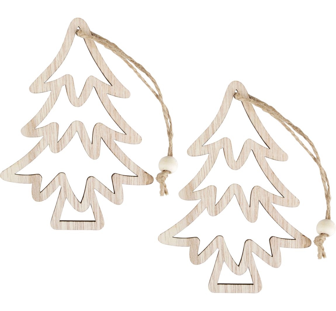 Holz-Anhänger Tannenbaum "Hollow"