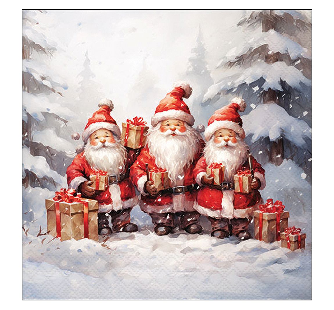Serviette "Santa Triplets"