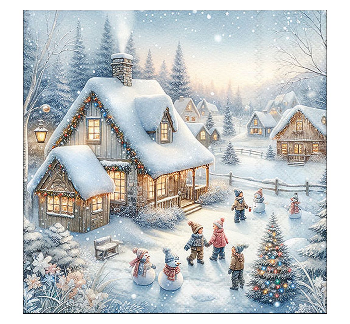 Serviette "Winter In Backyard"