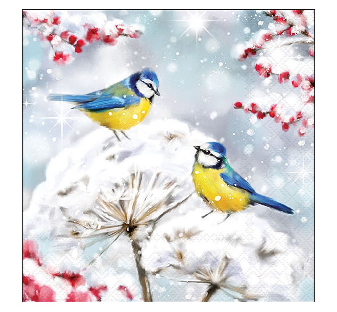 Serviette "Birds In The Snow"