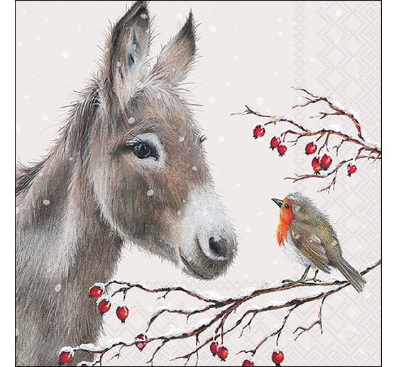Napkin "Donkey And Robin"