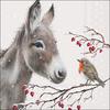 Napkin "Donkey And Robin"
