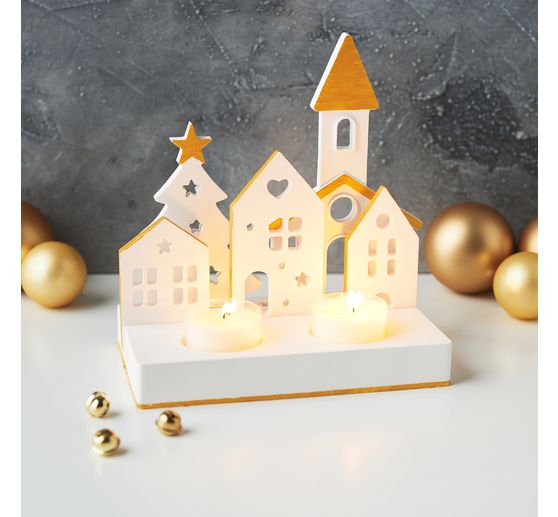 Silicone casting mould "2-tealight holder with slot"