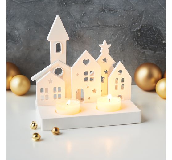 Silicone casting mould "2-tealight holder with slot"