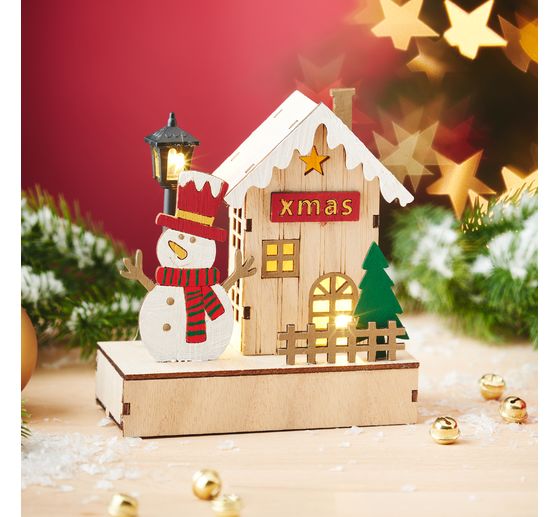 VBS Lichterhaus "Schneemann mit Laterne", inkl LED