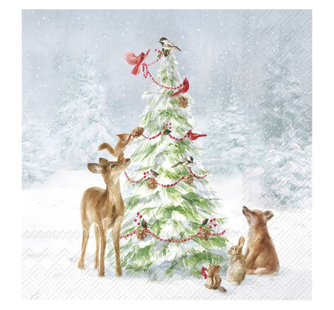 Serviette "Friends in Snow"