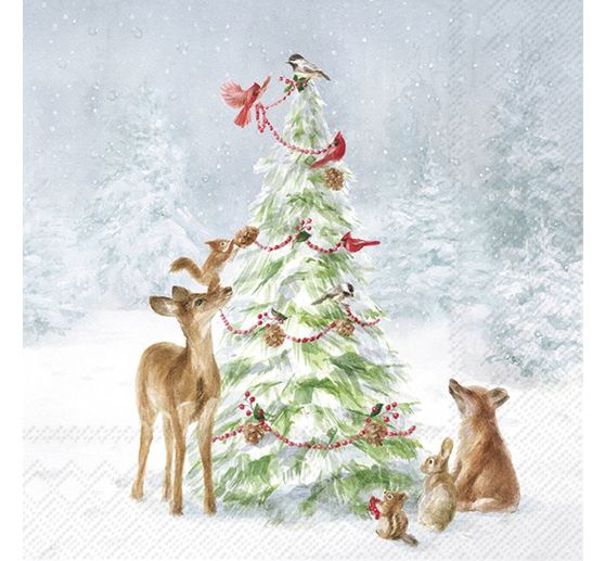 Serviette "Friends in Snow"