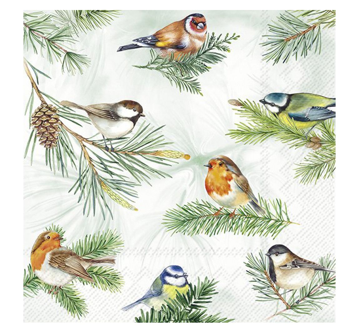 Serviette "Birds on Branch"