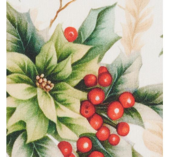 Dekostoff Leinenoptik "Ilexbeeren"