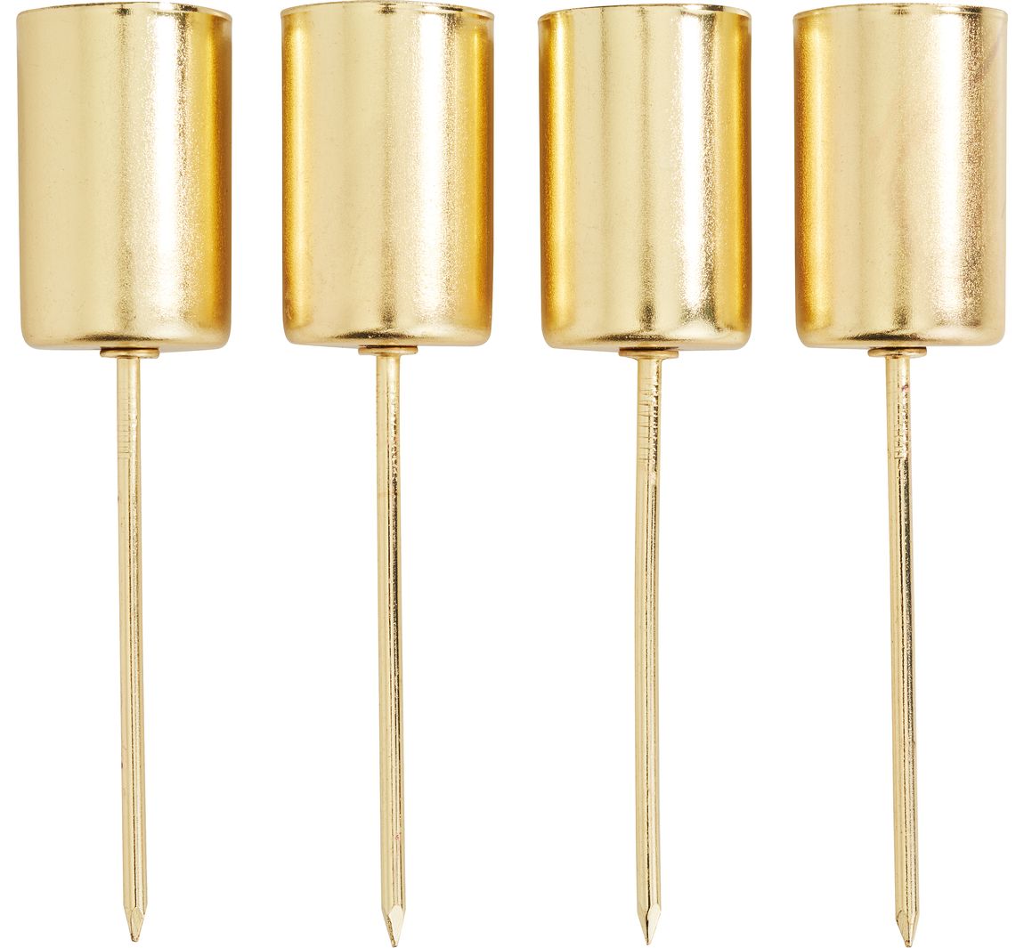Metall-Stabkerzenhalter mit Spieß - Gold