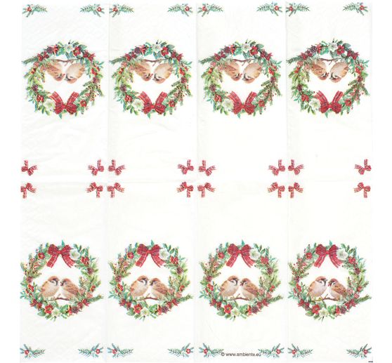 Papiertaschentücher "Sparrows In Wreath"