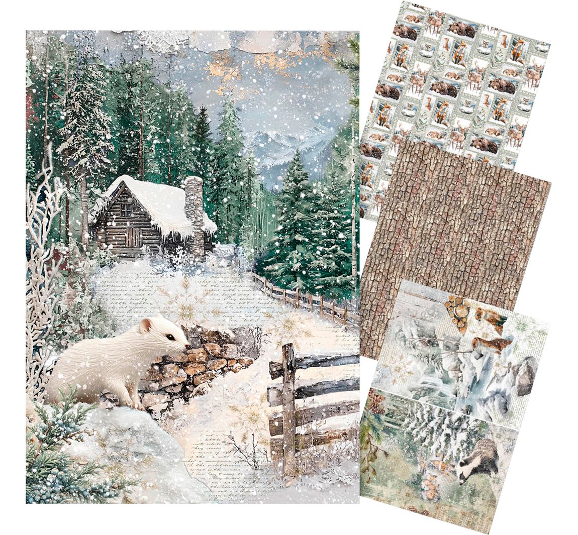 Motiv-Strohseiden Sortiment "Forest Tales", 4er-Set