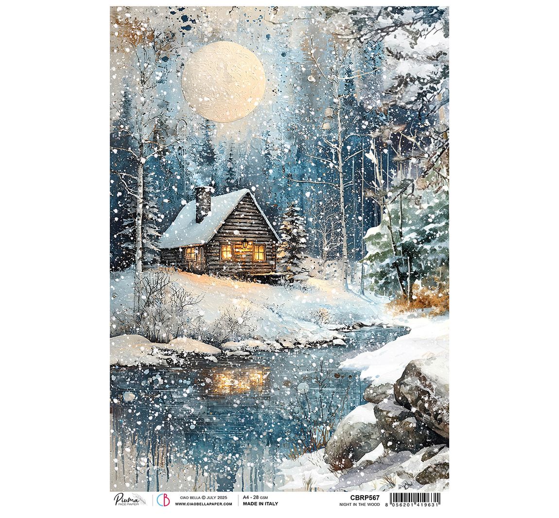 Motiv-Strohseide "Forest Tales - Night in the Wood"