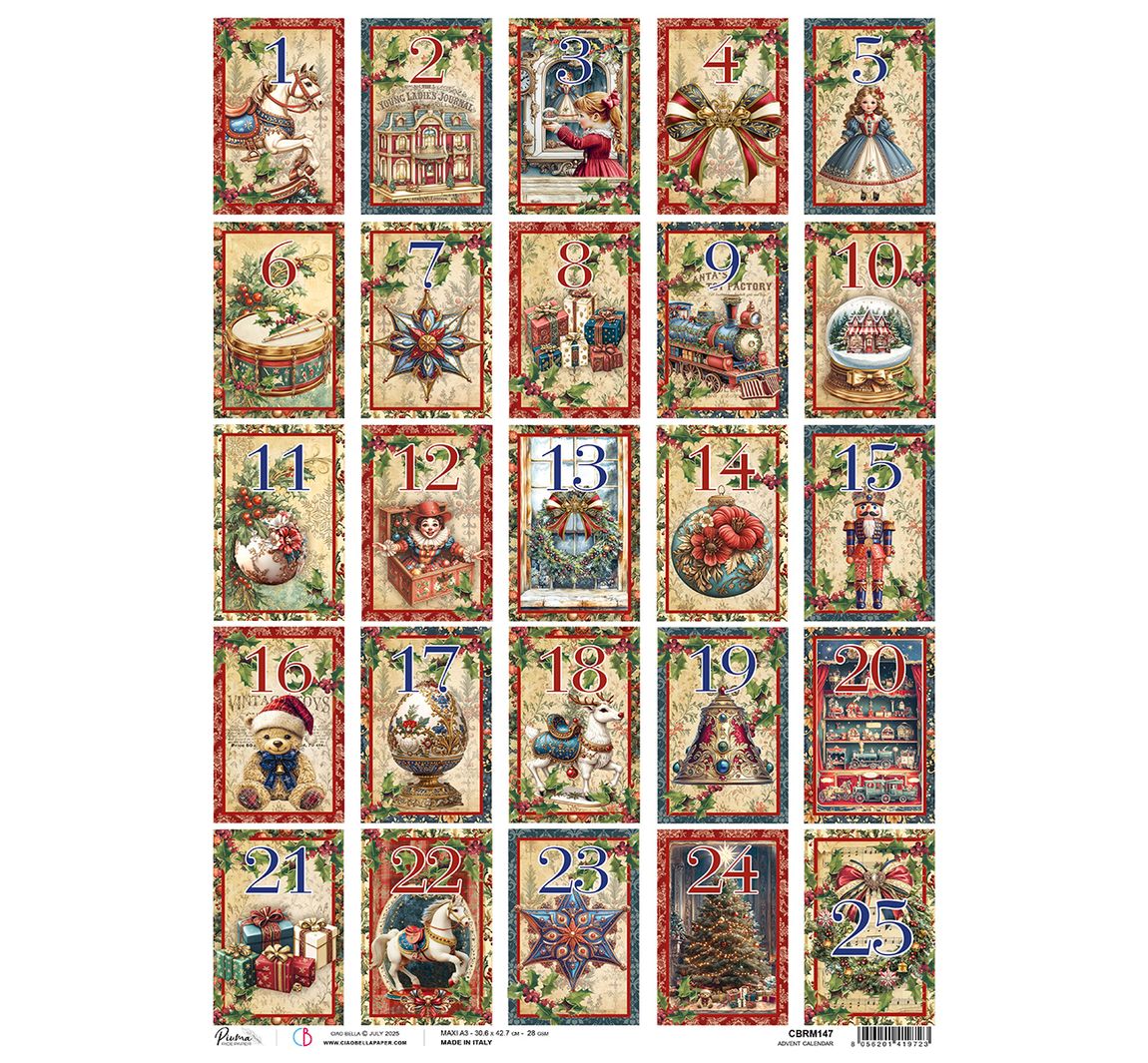 Motiv-Strohseide "Toy Shop - Adventskalender", DIN A3