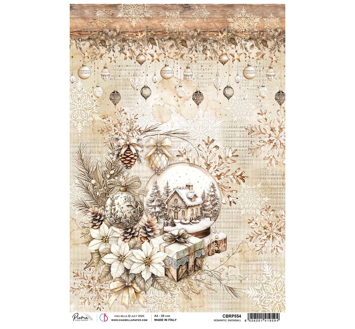 Motiv-Strohseide "Winter Season - Romantic Snowball"