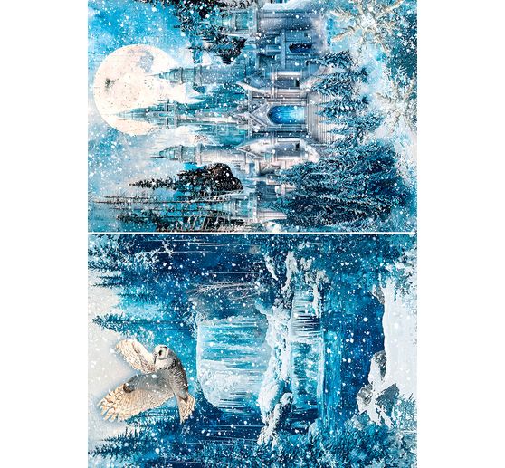 Motiv-Strohseiden Sortiment "Frozen Land", 8er-Set