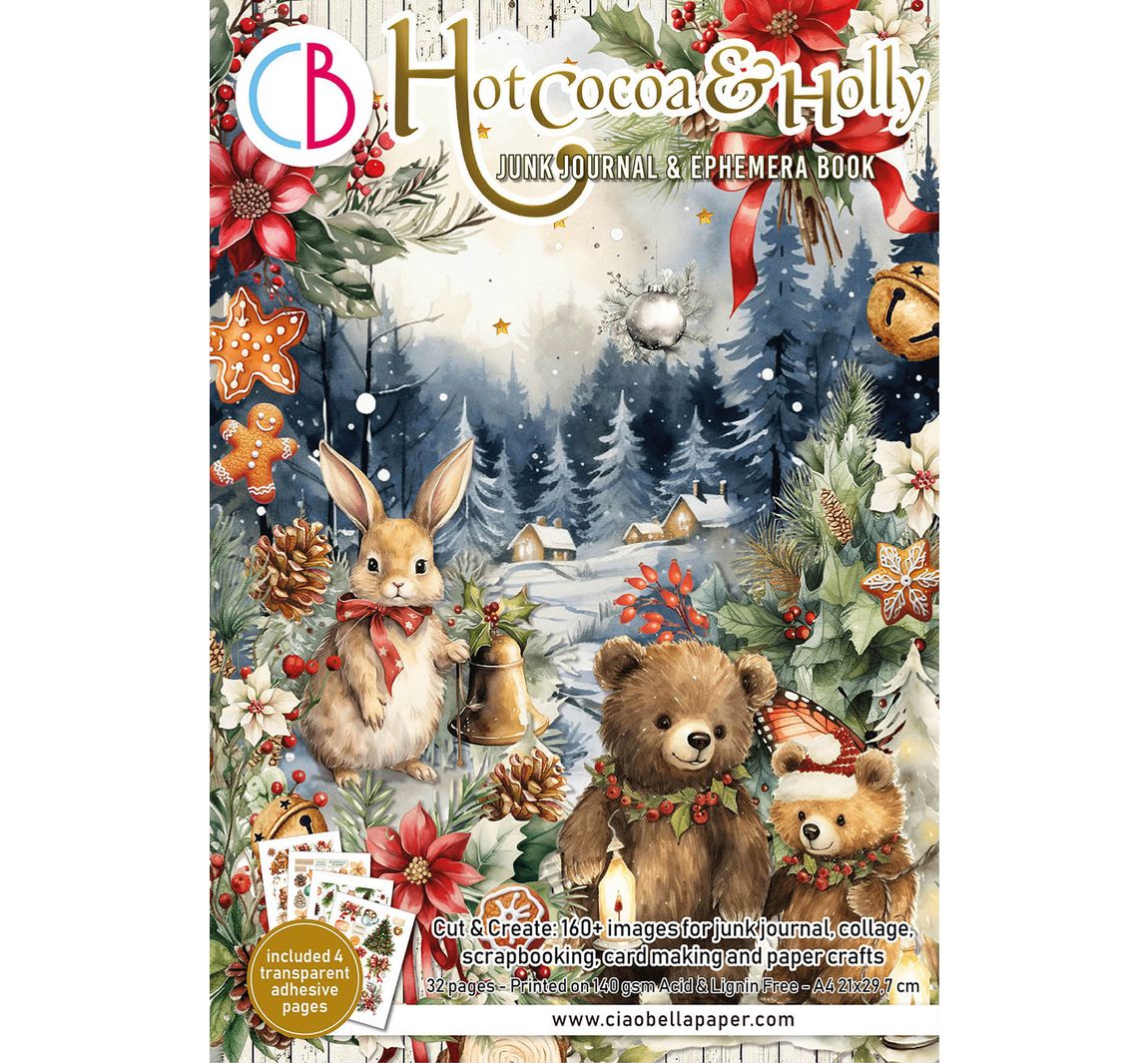 Junk Journal & Ephemera Book "Hot Cocoa & Holly"