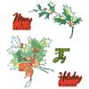 Sizzix Stanzschablone und Clear Stamps "Pencil Line Holly by 49 and Market"