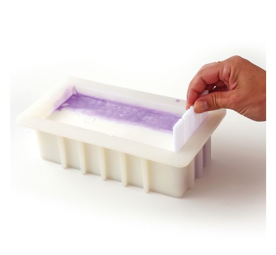 Silicone soap mould with dividers