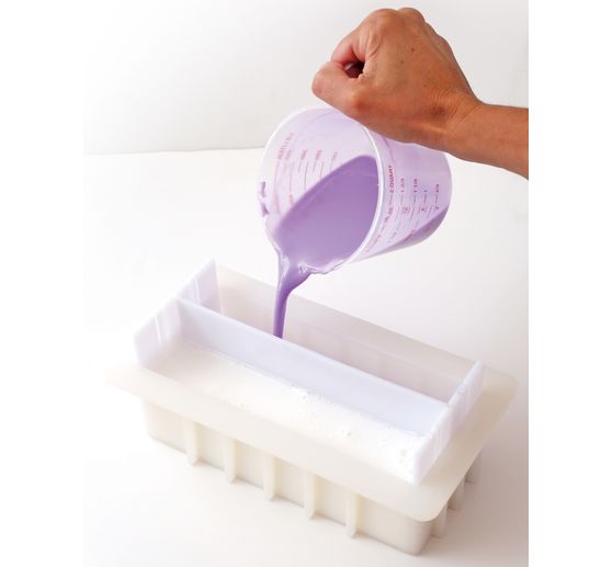 Silicone soap mould with dividers