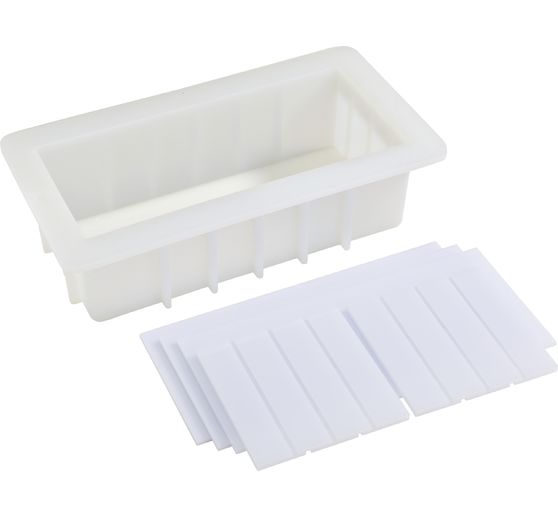 Silicone soap mould with dividers