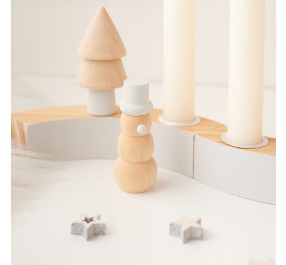 VBS Wooden wreath / candle holder, 4 parts