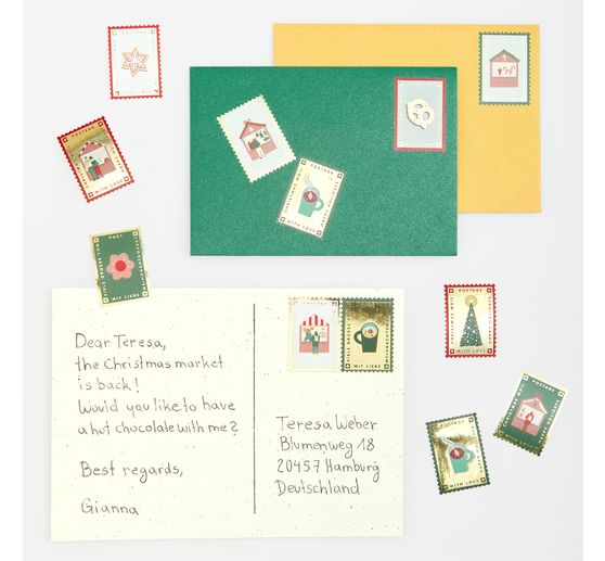 Sticker roll "Christmas post stamps"