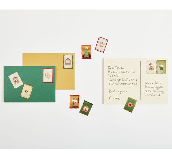 Sticker roll "Christmas post stamps"