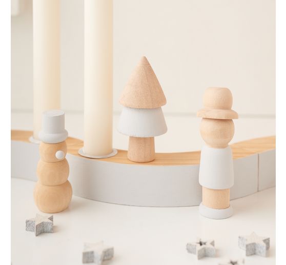 VBS Wooden wreath / candle holder, 4 parts