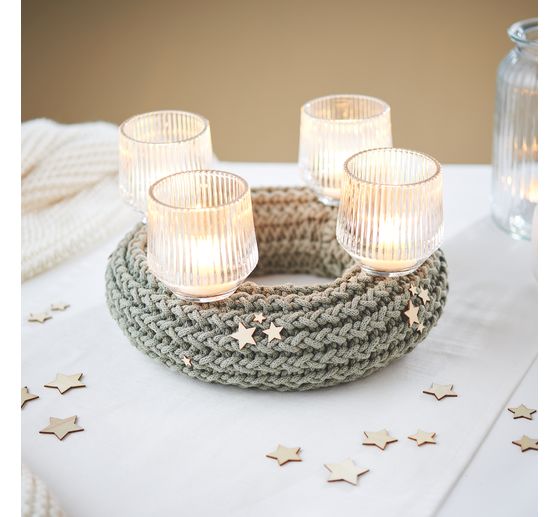 Glass candle holder for plugs