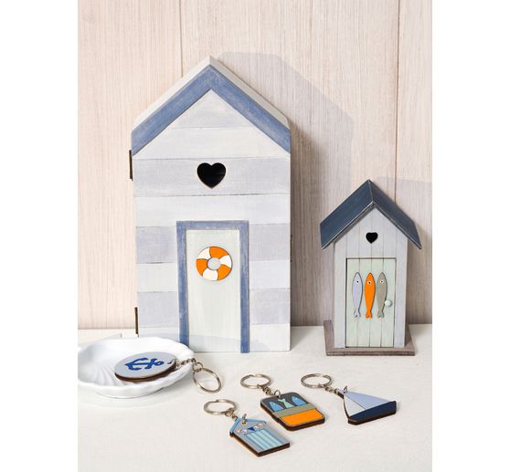 Wooden key box "Beach house"