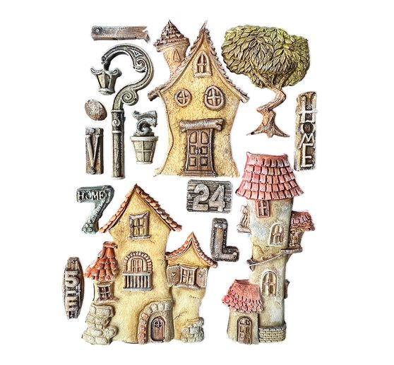 Silicone mould A5 "Furry Friends - Houses"