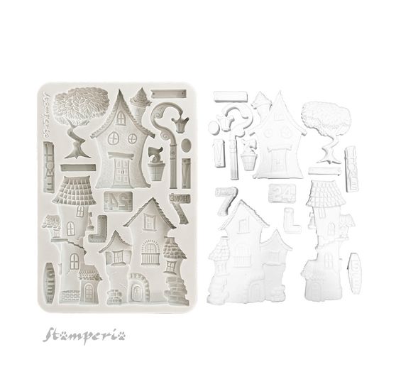 Silicone mould A5 "Furry Friends - Houses"